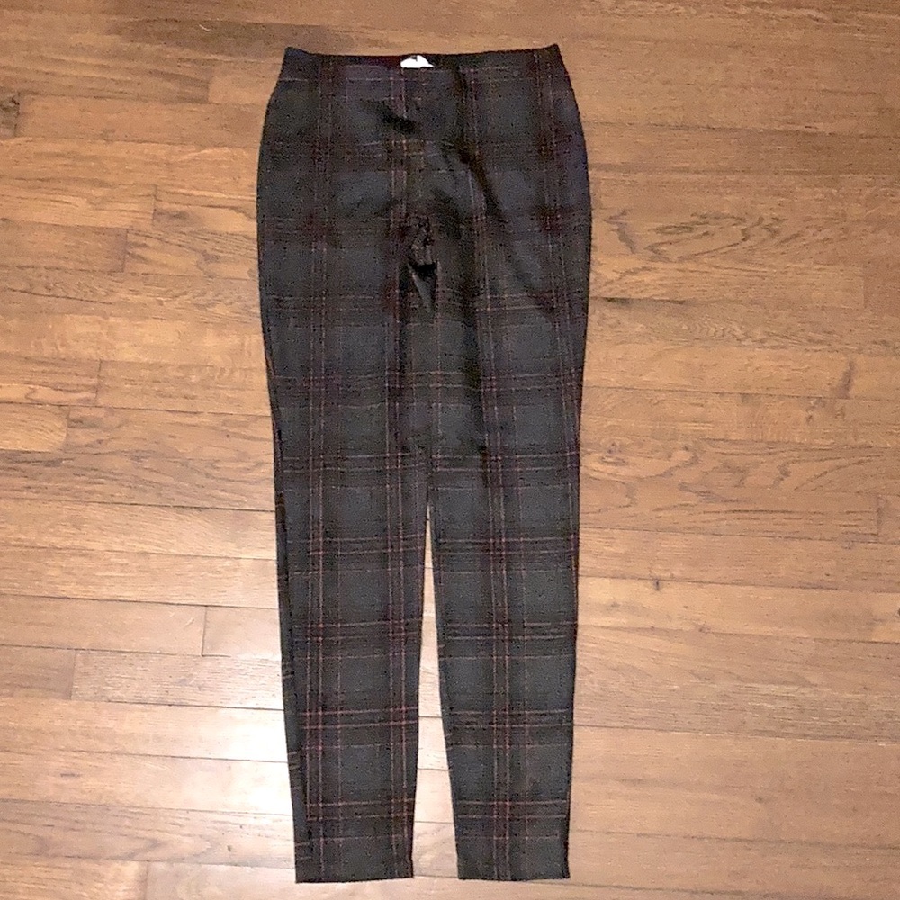 HIPPIE ROSE Gray Plaid Leggings M